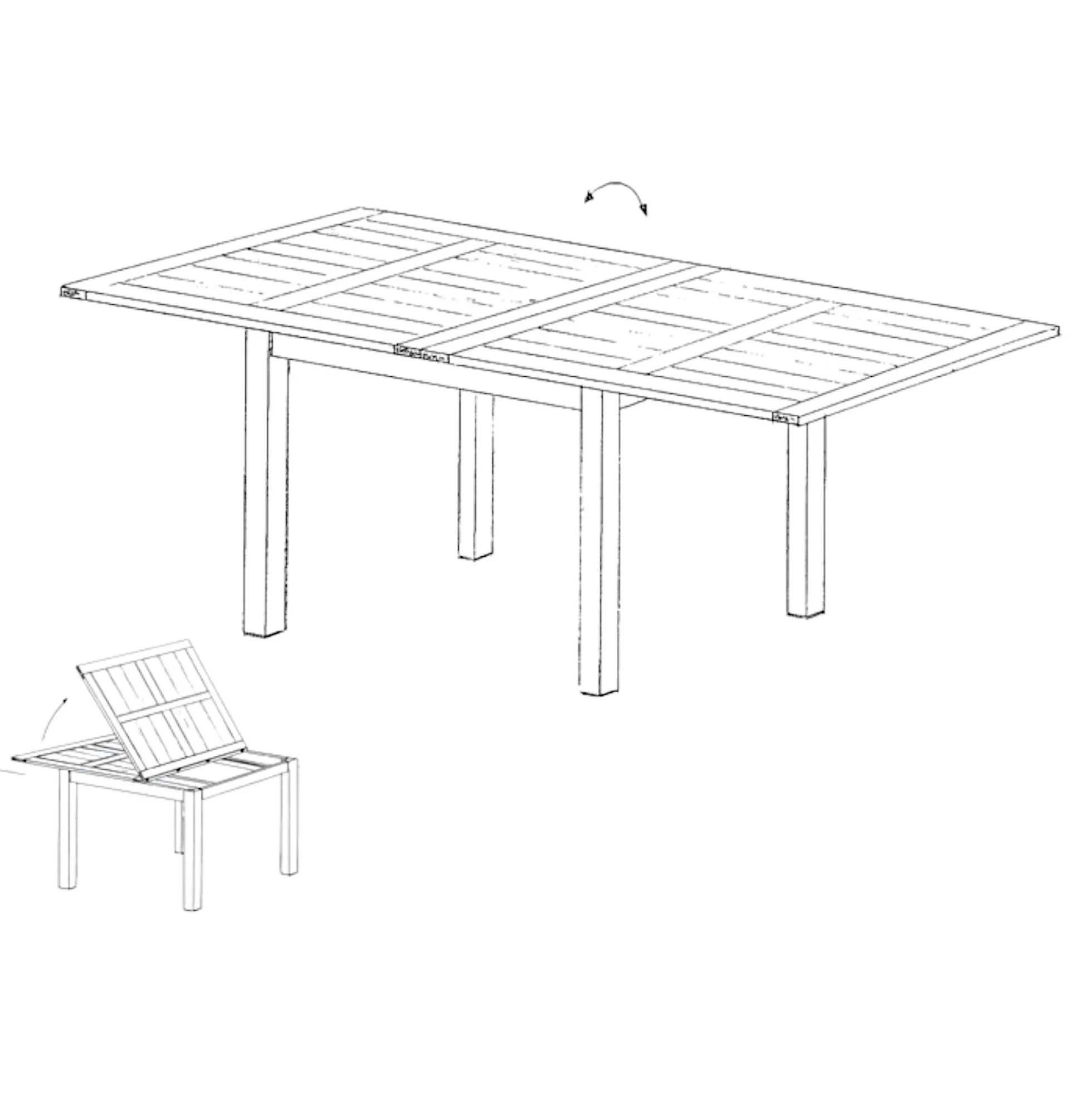TABLE REPAS EXTENSIBLE 100/200CM ATTAN