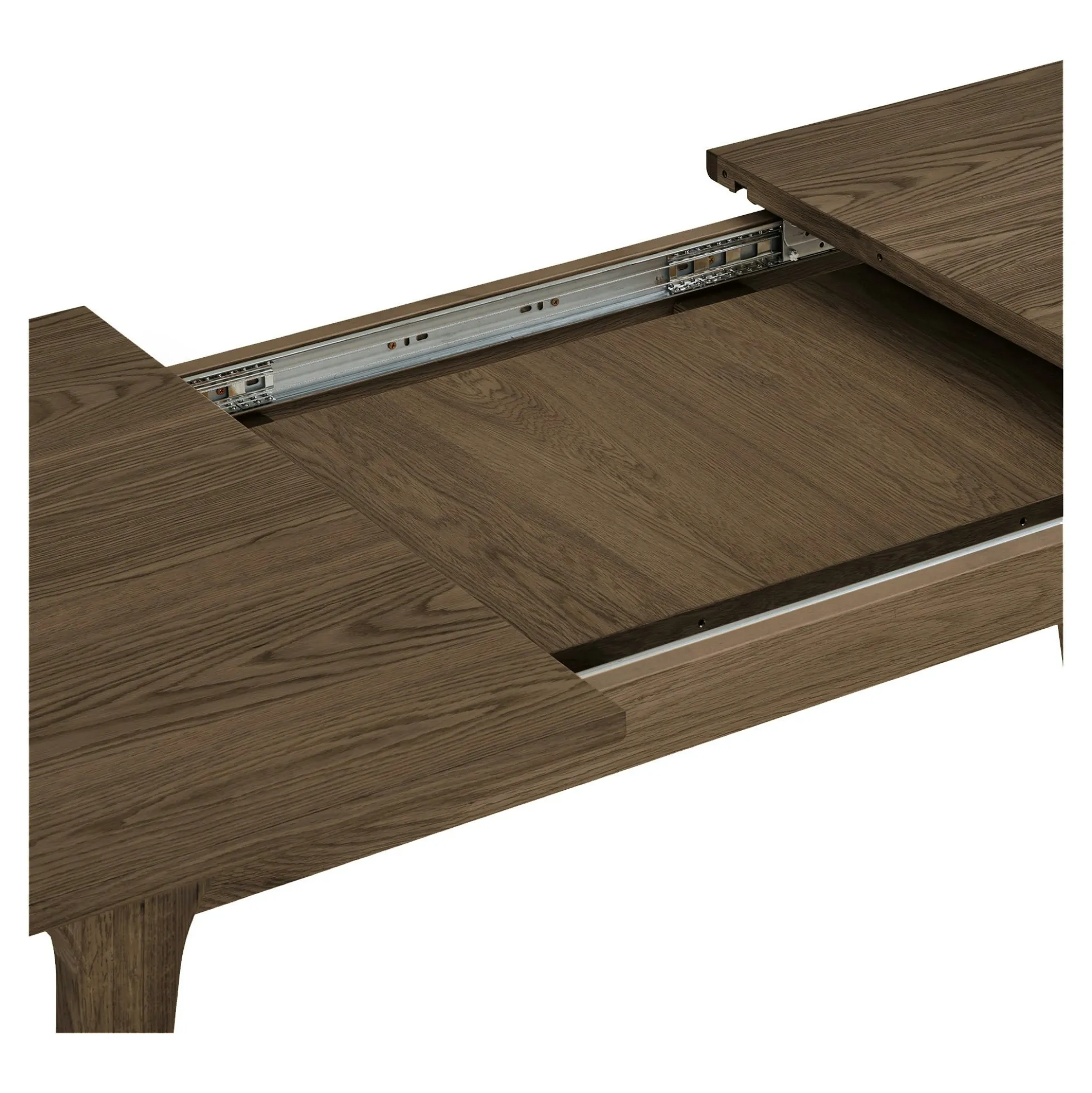 Table repas extensible en bois plaqué chêne fumé, 240/290/340 cm KALKIE