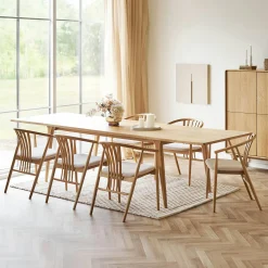 Table repas extensible en bois plaqué chêne, 240/290/340 cm KALKIE