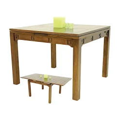 Table repas extensible hévéa 100/180cm TESSA