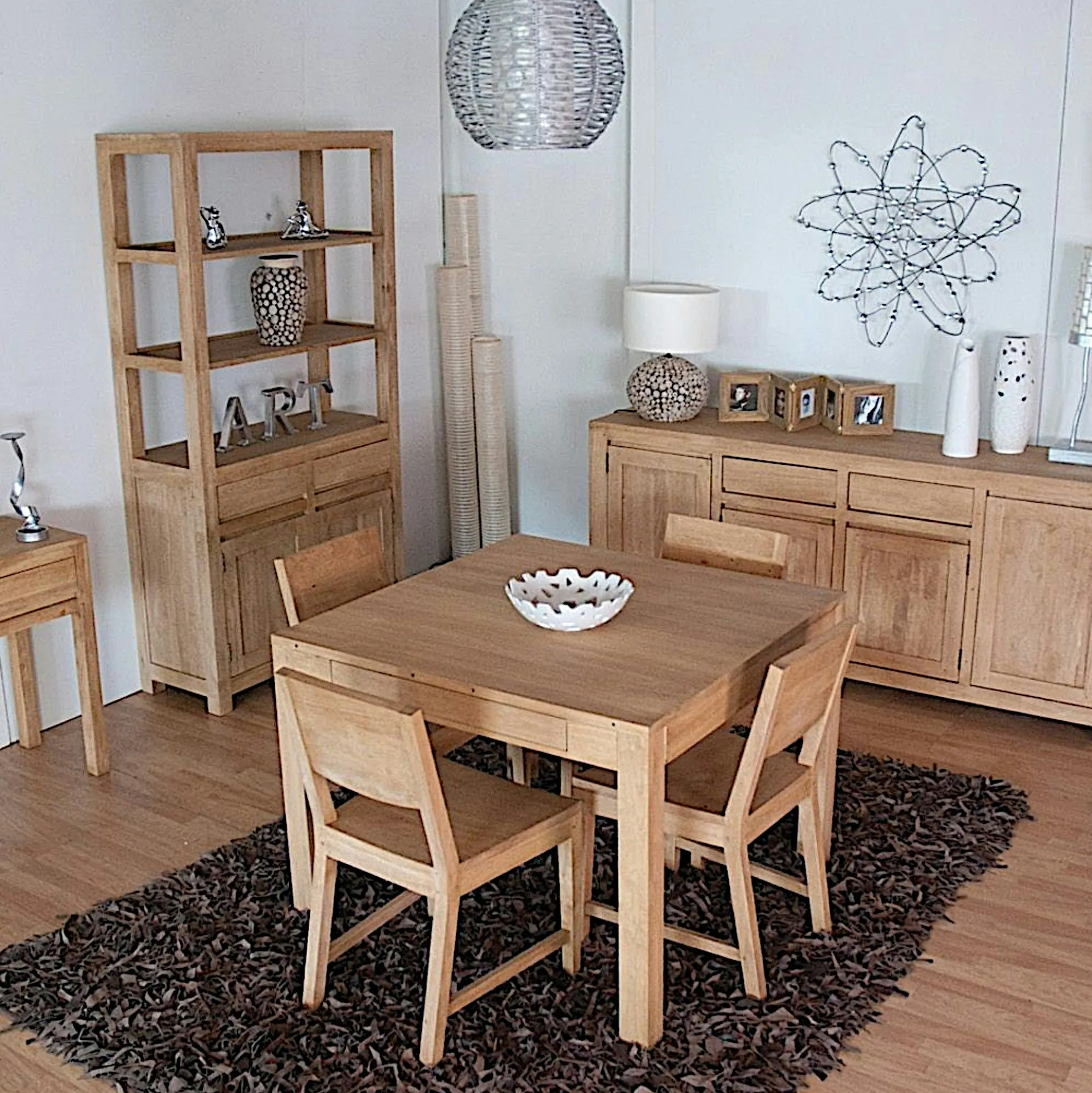 Table repas extensible hévéa 100/176cm (ouverture Papillon) OLGA