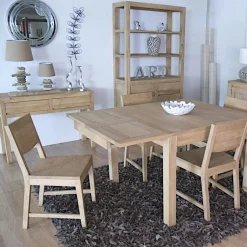 Table repas extensible hévéa 100/176cm (ouverture Papillon) OLGA