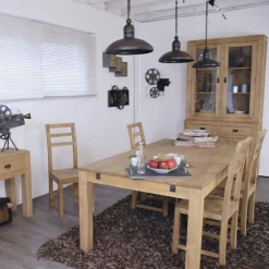 Table repas extensible hévéa 90/154cm HELENA