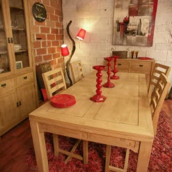 Table repas extensible hévéa 180/260cmTESSA