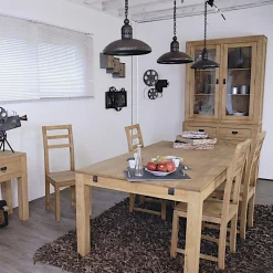 Table repas extensible hévéa 130/210cm HELENA