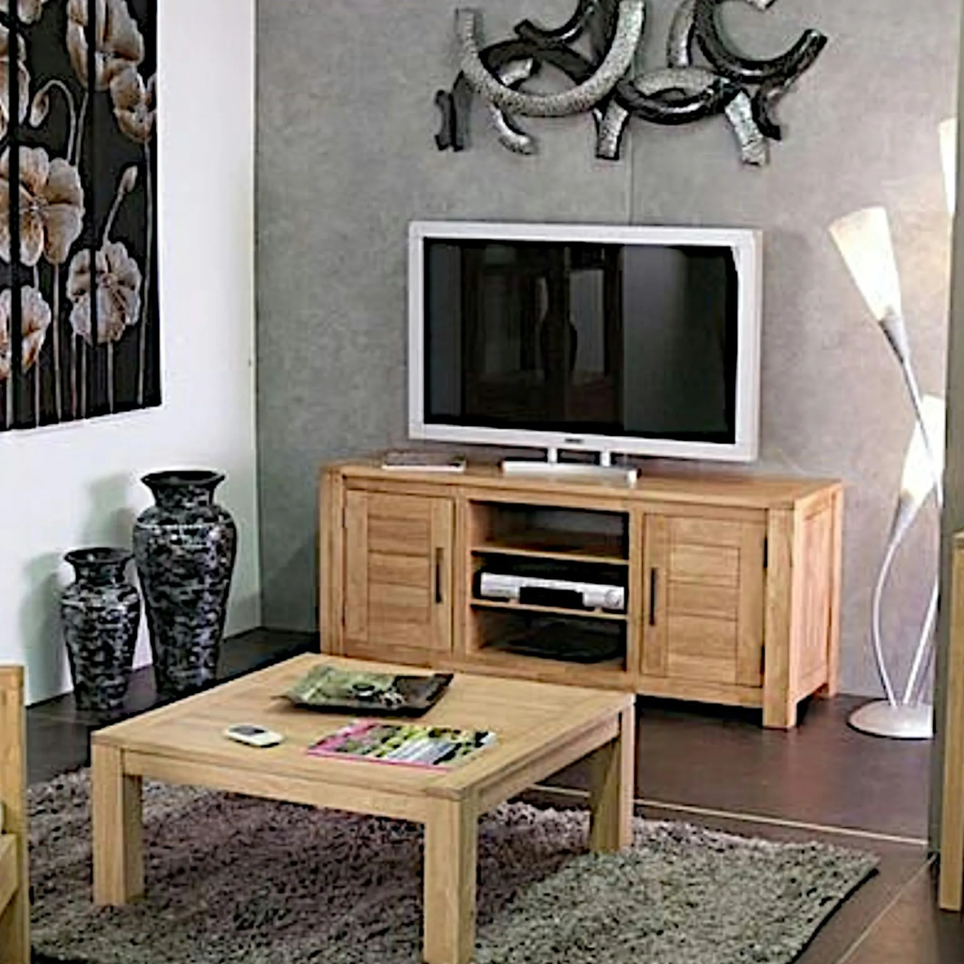 Table repas rectangle extensible 180-280cm hévéa ATTAN