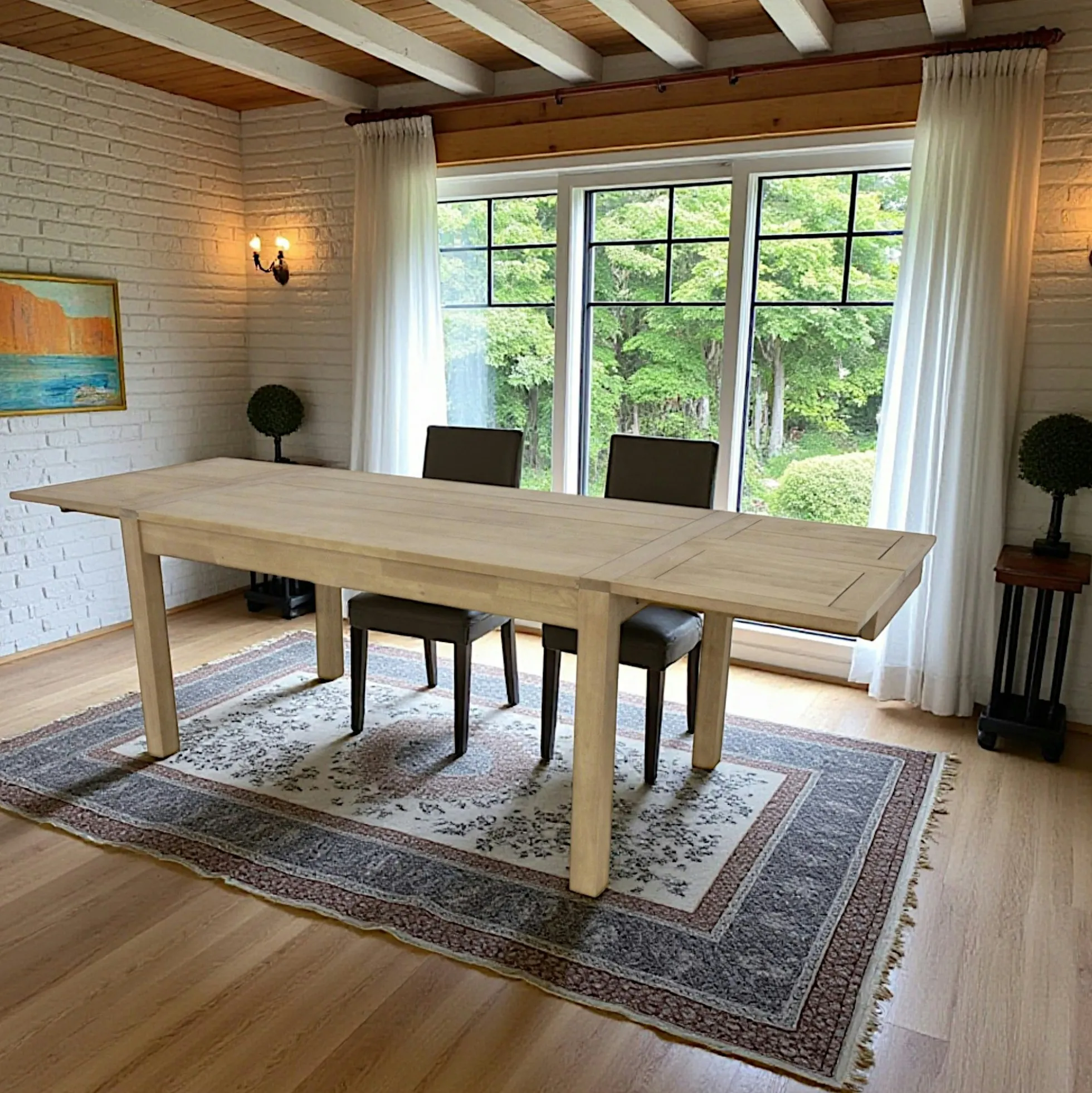 Table repas rectangle extensible 150-250cm hévéa ATTAN