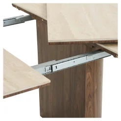 Table repas ronde extensible en céramique aspect travertin 120/160/200 PRATO