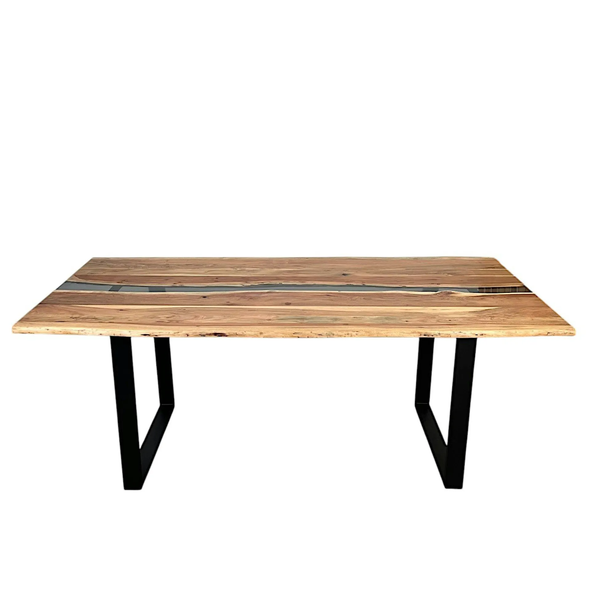 Table rivière epoxy noir et bois d'acacia 200 cm BORA