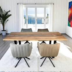 Table rivière epoxy noir et bois d'acacia 200 cm BORA