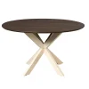Table ronde bois brun pied blanc Ø130 cm CORTINA