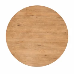 Table ronde bois clair pied croisé métal noir Ø150 cm RIVANO