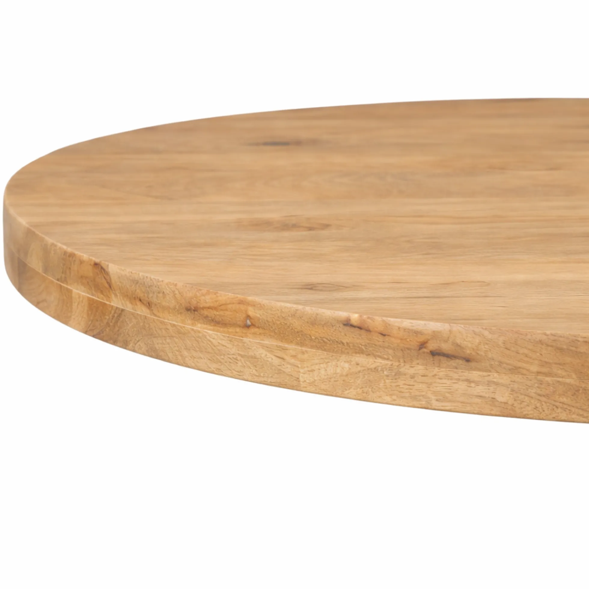 Table ronde bois clair pied croisé métal noir Ø110 cm RIVANO