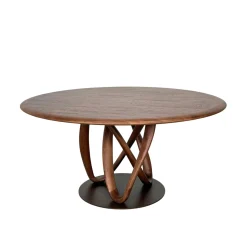 Table ronde bois de frêne à pied design torsadé Ø150 cm ALDER