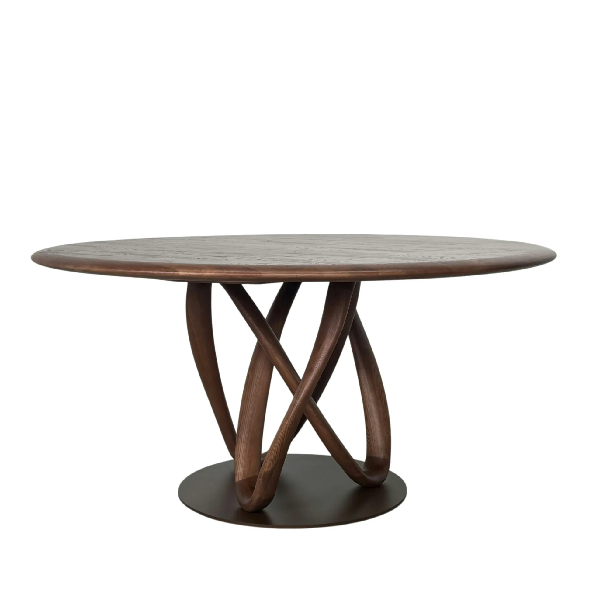 Table ronde bois de frêne à pied design torsadé Ø150 cm ALDER