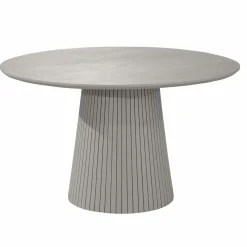 Table ronde bois gris à pied rainuré Ø130 cm CALERO