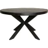 Table ronde bois noir à pied central Ø110 cm RIVANO