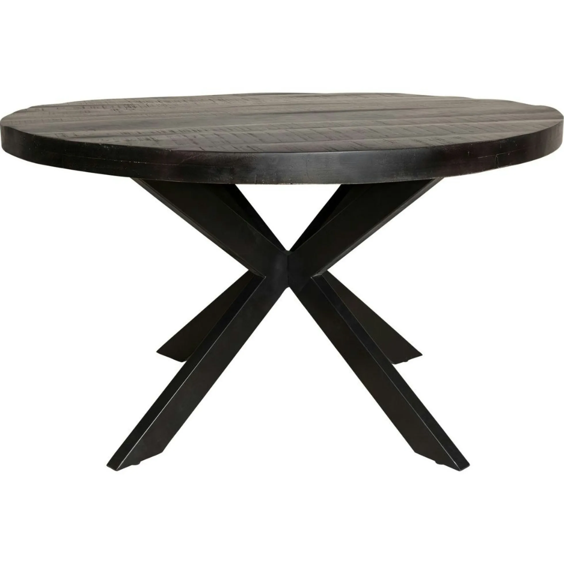 Table ronde bois noir à pied central Ø120 cm RIVANO