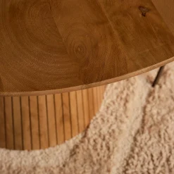 Table ronde bois à pied rainuré Ø130 cm CALERO