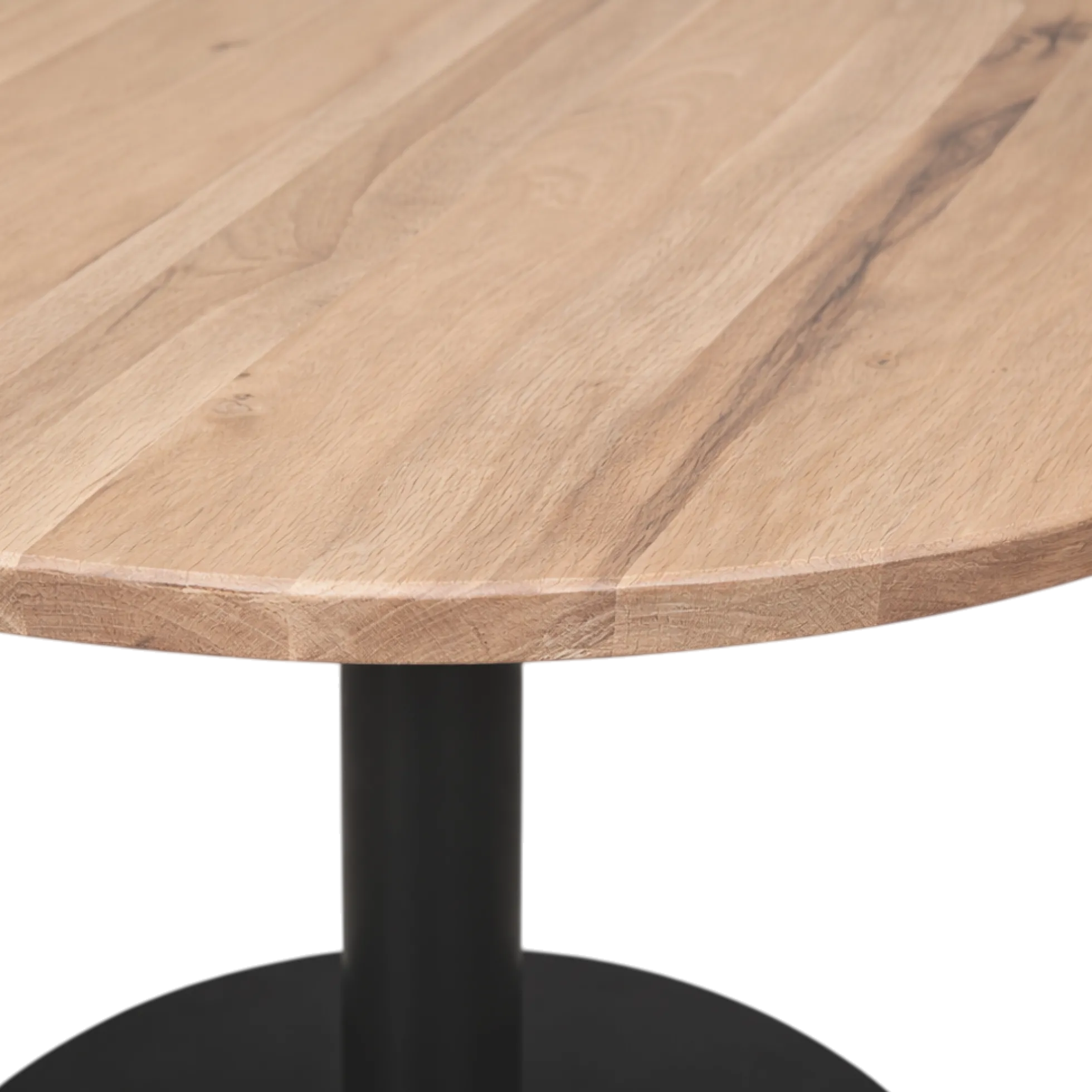Table ronde chêne blanc pied central droit 130 cm PALERME