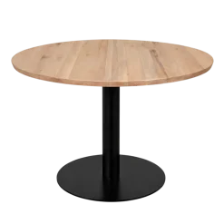 Table ronde chêne blanc pied central droit 130 cm PALERME