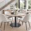 Table ronde chêne blanc pied central droit 110 cm PALERME