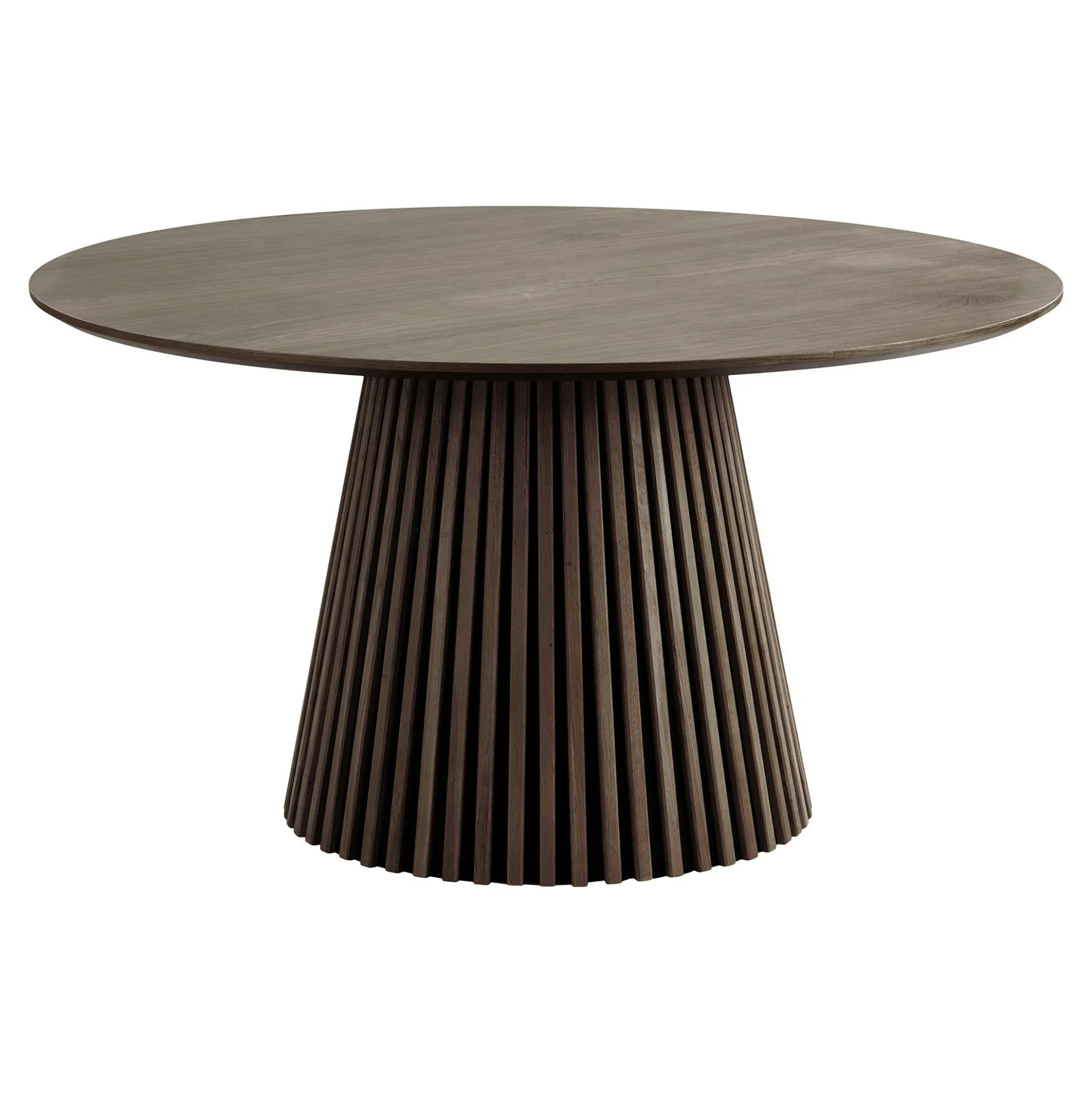 Table ronde en chêne brun avec piètement baguette ø120 cm AMSTERDAM