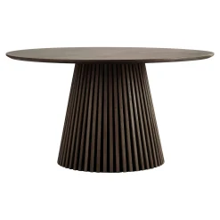 Table ronde en chêne brun avec piètement baguette ø120 cm AMSTERDAM