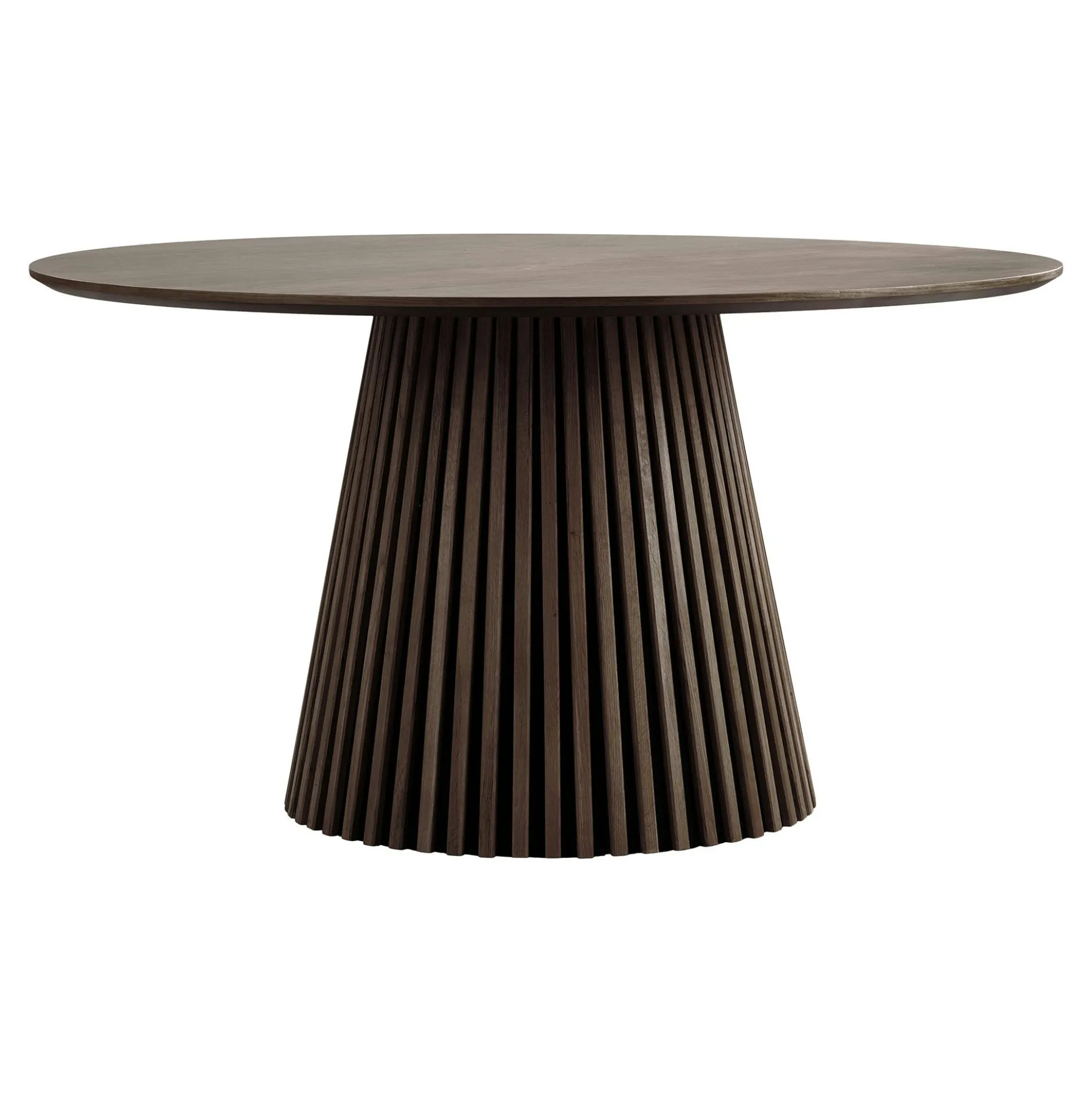 Table ronde en chêne brun avec piètement baguette ø120 cm AMSTERDAM