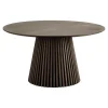 Table ronde en chêne brun avec piètement baguette ø140 cm AMSTERDAM