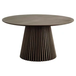 Table ronde en chêne brun avec piètement baguette ø140 cm AMSTERDAM