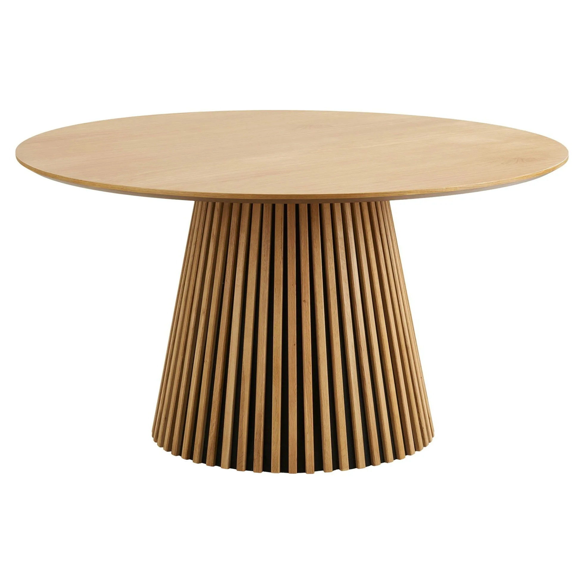 Table ronde en chêne clair avec piètement baguette ø120 cm AMSTERDAM