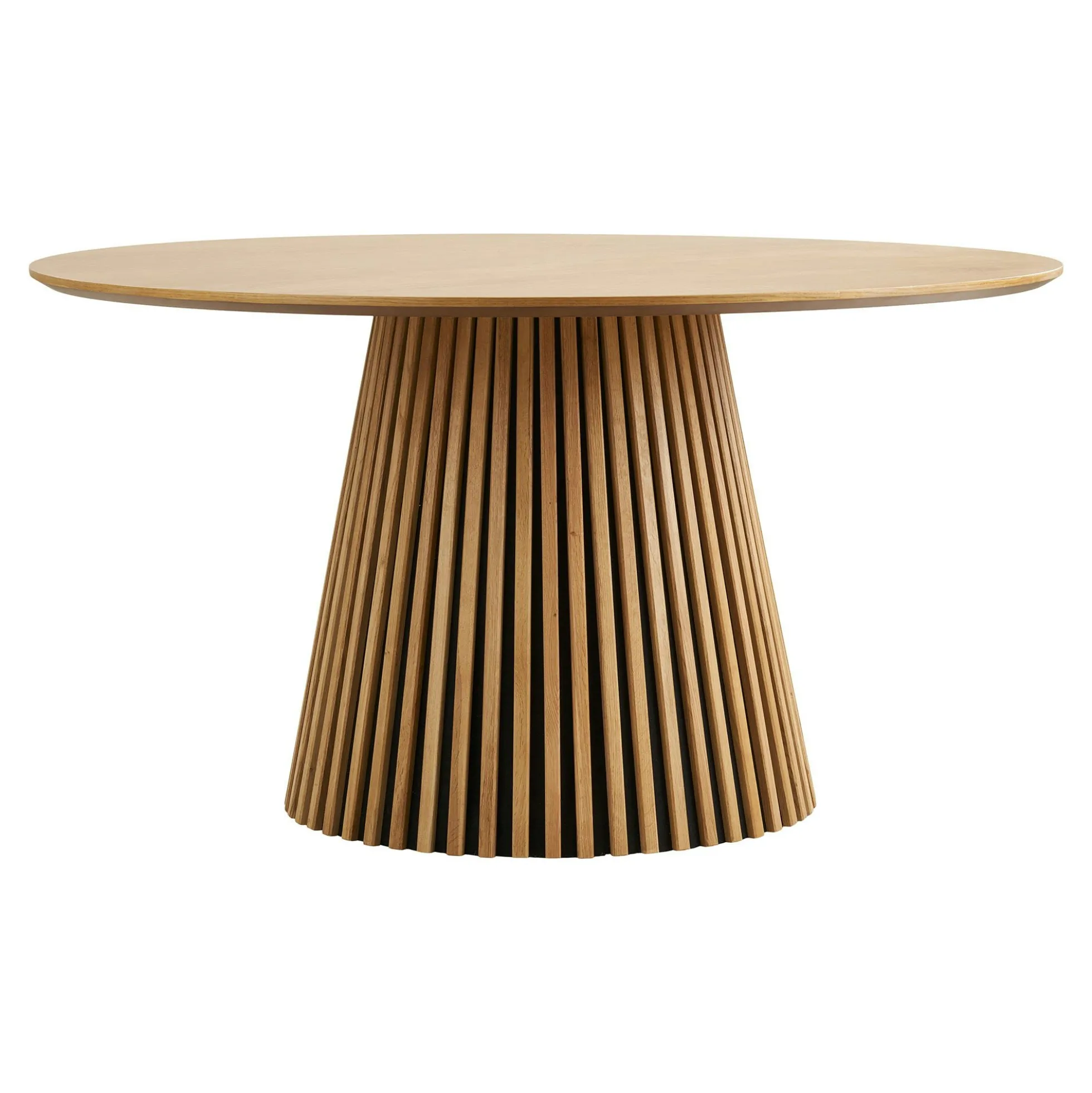 Table ronde en chêne clair avec piètement baguette ø120 cm AMSTERDAM