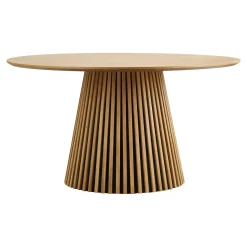 Table ronde en chêne clair avec piètement baguette ø140 cm AMSTERDAM