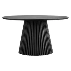 Table ronde en chêne noir avec piètement baguette ø140 cm AMSTERDAM