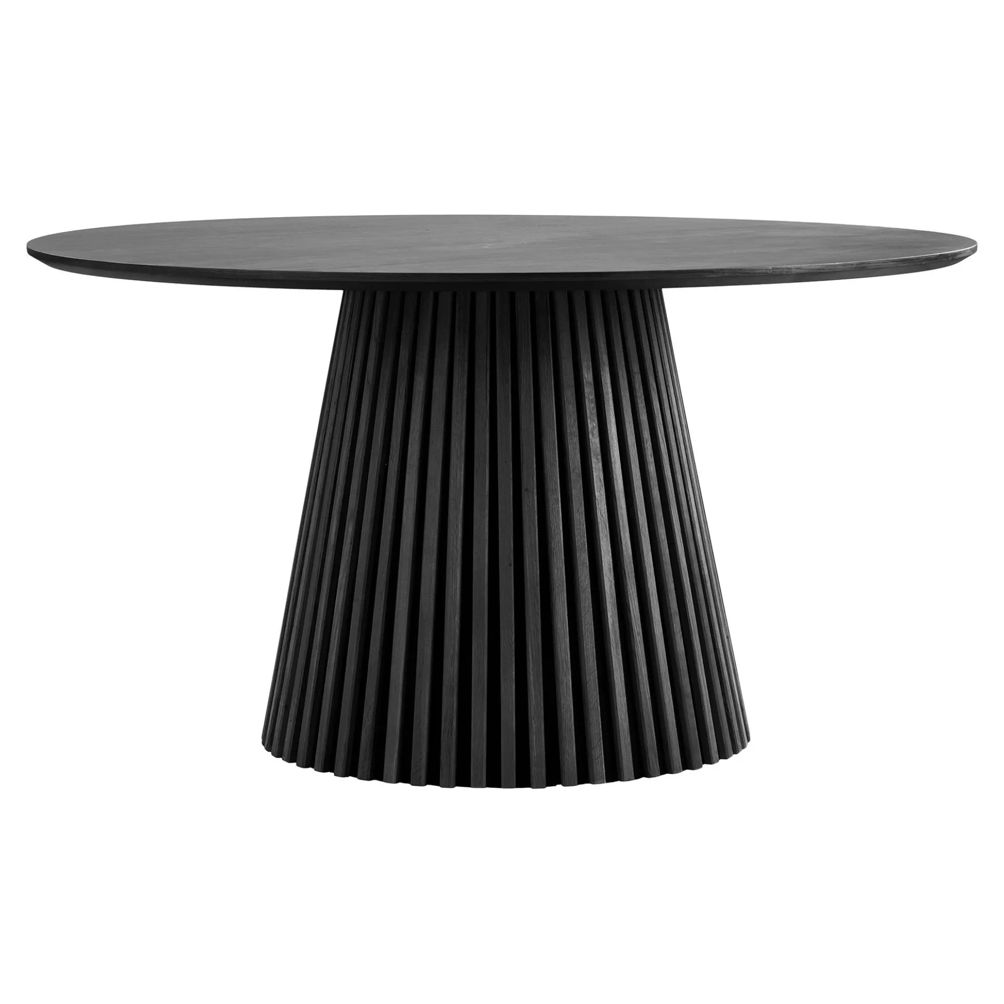 Table ronde en chêne noir avec piètement baguette ø120 cm AMSTERDAM