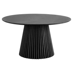 Table ronde en chêne noir avec piètement baguette ø120 cm AMSTERDAM