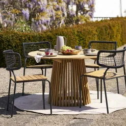 Table ronde en teck naturel ø120 KUTA
