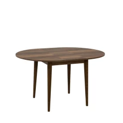 Table ronde extensible effet noyer Ø100-131 cm ORINA