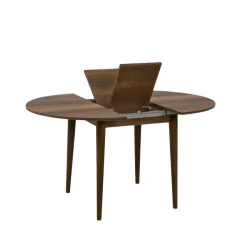 Table ronde extensible effet noyer Ø100-131 cm ORINA