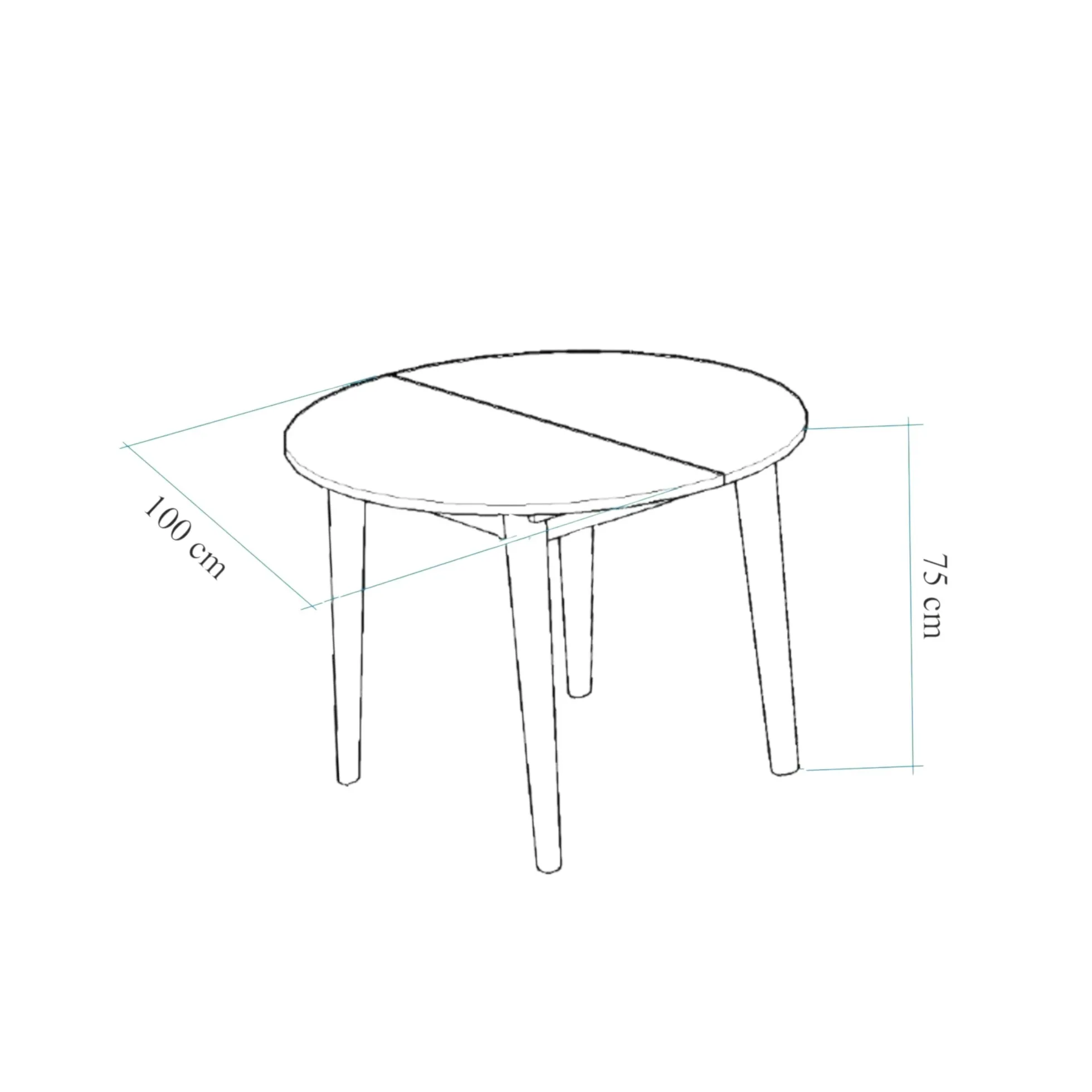 Table ronde extensible effet pin Ø100-131 cm ORINA