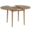 Table ronde extensible effet chêne brun 100-131 cm MARFA