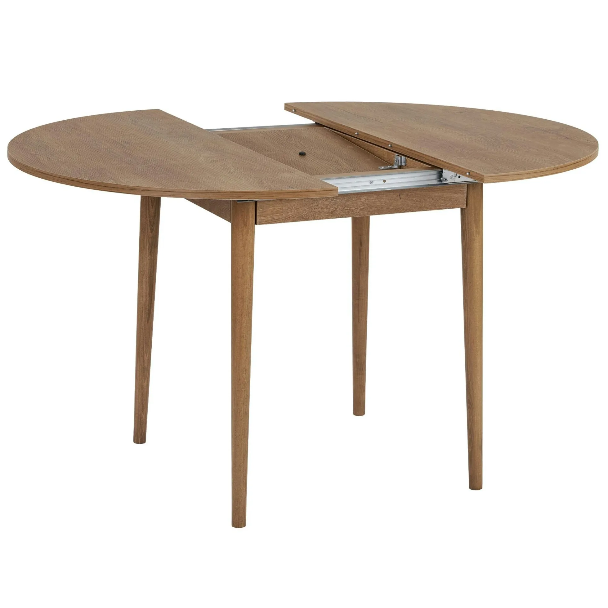 Table ronde extensible effet chêne brun 100-131 cm MARFA