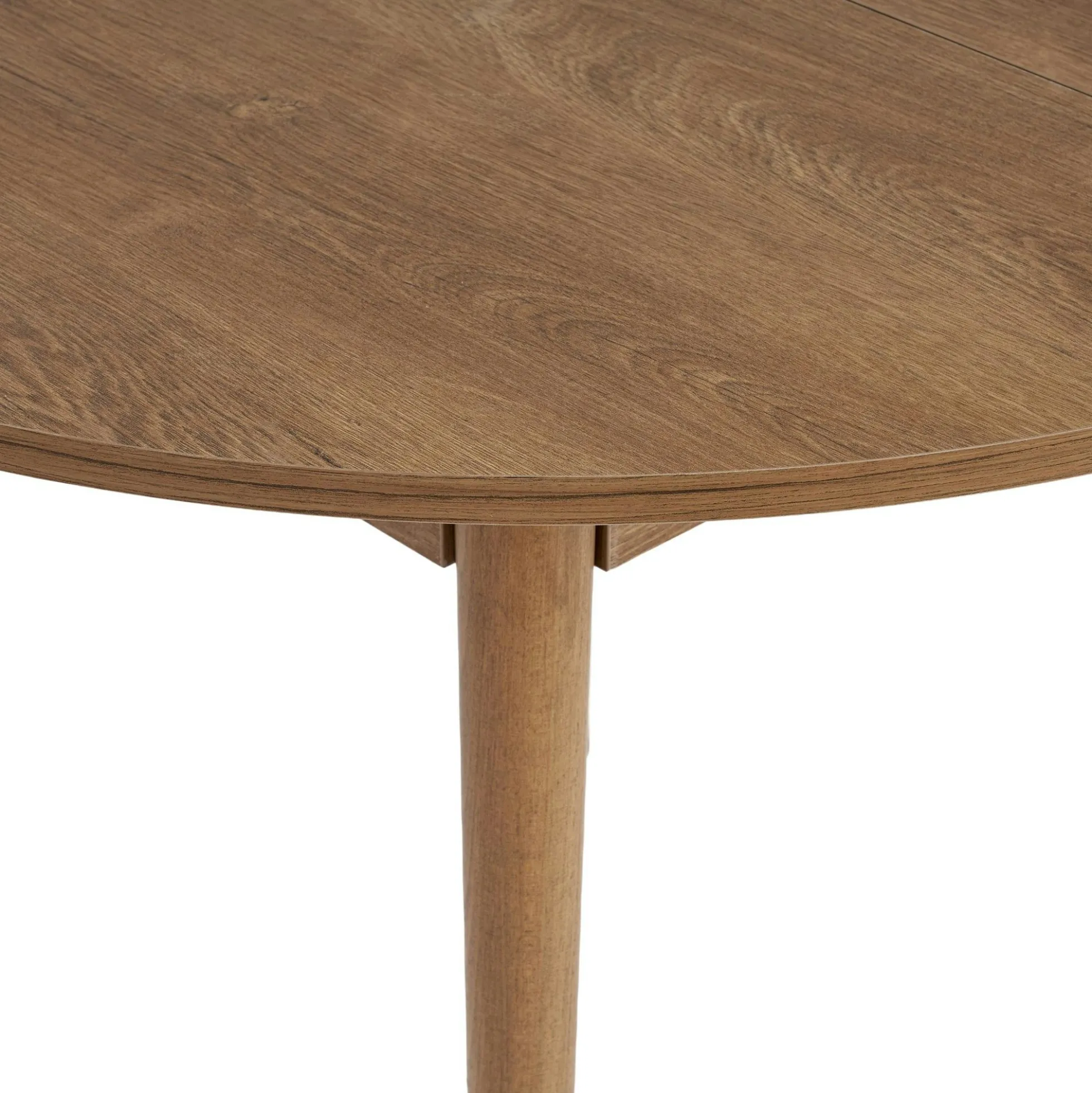 Table ronde extensible effet chêne brun 100-131 cm MARFA