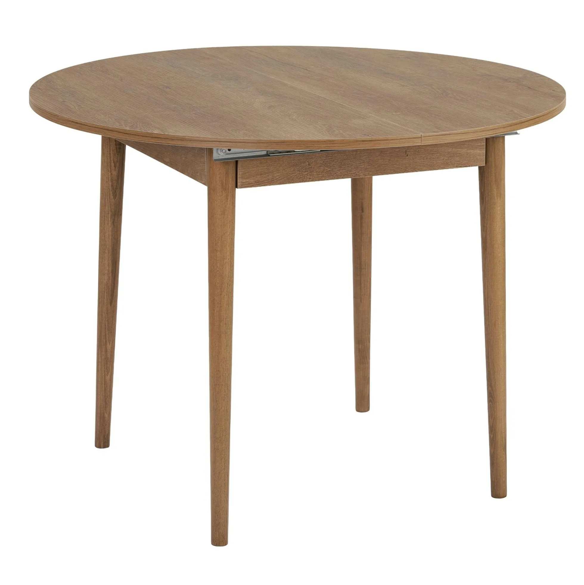 Table ronde extensible effet chêne brun 100-131 cm MARFA