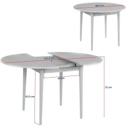 Table ronde extensible effet chêne brun 100-131 cm MARFA