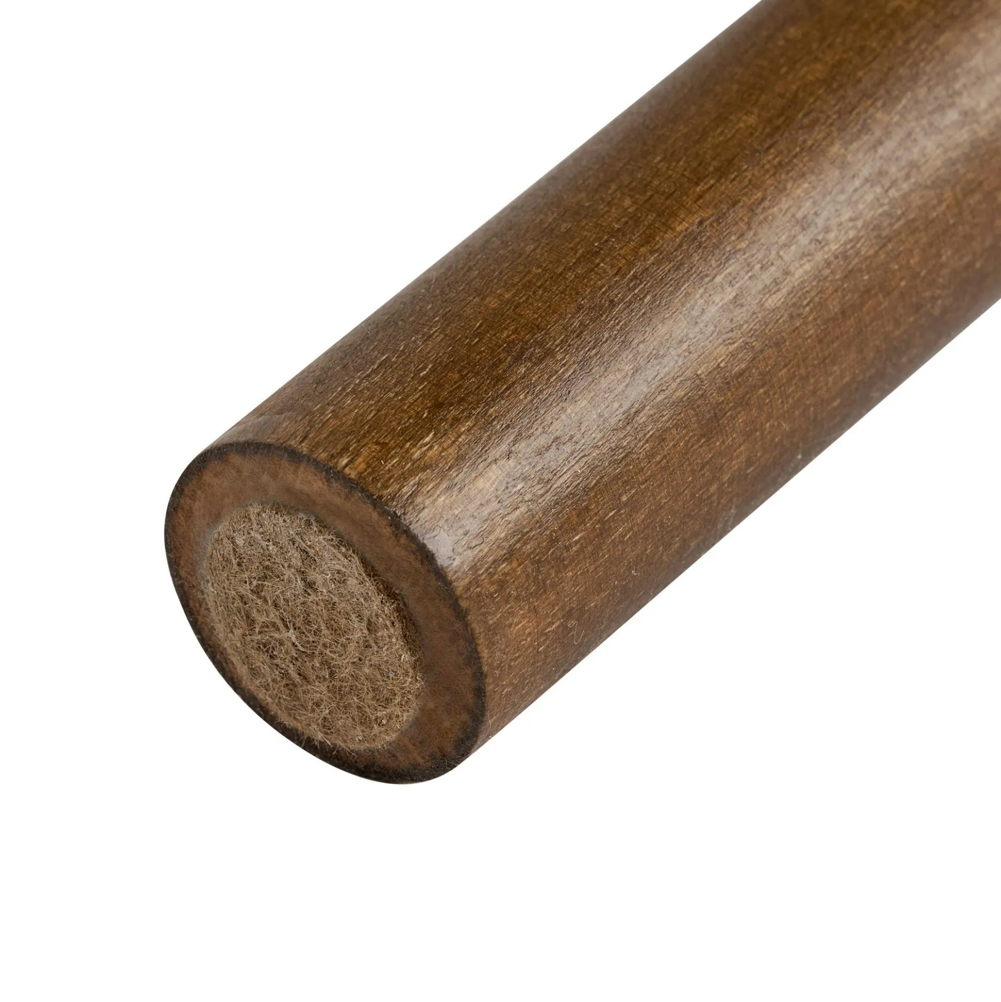Table ronde extensible effet travertin et noyer 100-131 cm MARFA