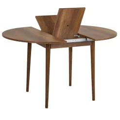 Table ronde extensible effet bois noyer 100-131 cm MARFA