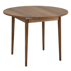 Table ronde extensible effet bois noyer 100-131 cm MARFA