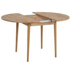 Table ronde extensible effet bois de pin 100-131 cm MARFA